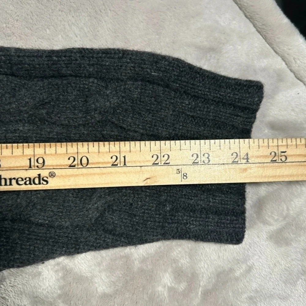 VTG Brooks Brothers 346 V-Neck Sweater Men XL Gray Lambswool Cashmere Cable Knit